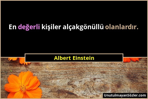 Albert Einstein - En değerli kişiler alçakgönüllü olanlardır....