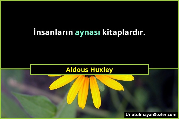 Aldous Huxley - İnsanların aynası kitaplardır....