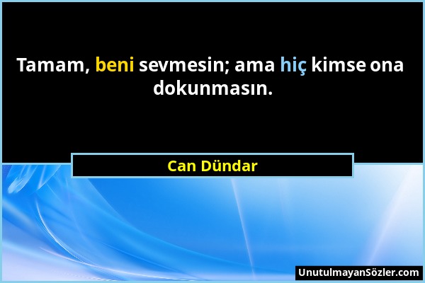 Can Dündar - Tamam, beni sevmesin; ama hiç kimse ona dokunmasın....