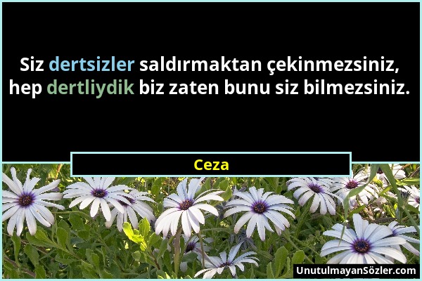 Ceza - Siz dertsizler saldırmaktan çekinmezsiniz, hep dertliydik biz zaten bunu siz bilmezsiniz....