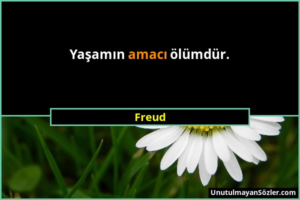 Freud - Yaşamın amacı ölümdür....