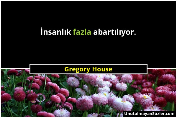 Gregory House - İnsanlık fazla abartılıyor....