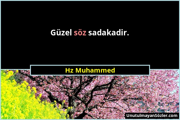 Hz Muhammed - Güzel söz sadakadir....