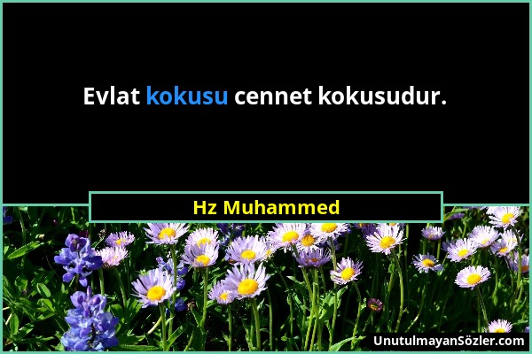 Hz Muhammed - Evlat kokusu cennet kokusudur....