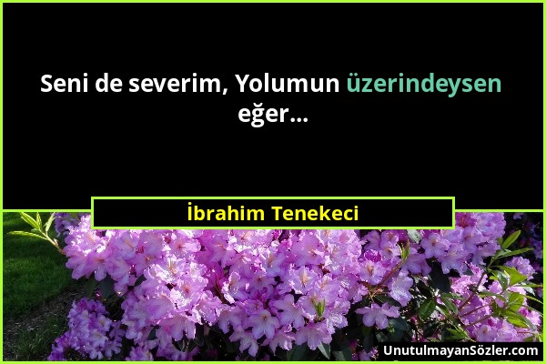 İbrahim Tenekeci - Seni de severim, Yolumun üzerindeysen eğer......