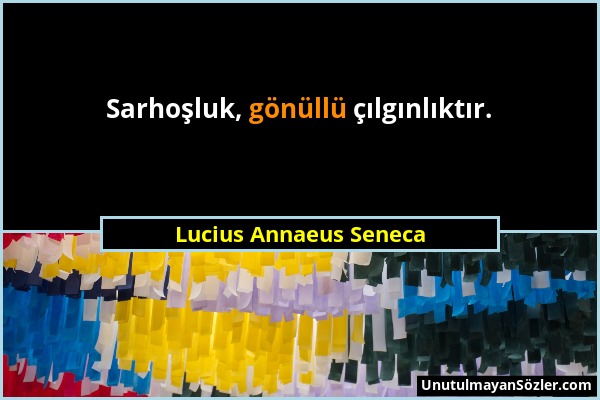 Lucius Annaeus Seneca - Sarhoşluk, gönüllü çılgınlıktır....