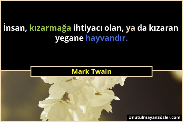 Mark Twain - İnsan, kızarmağa ihtiyacı olan, ya da kızaran yegane hayvandır....