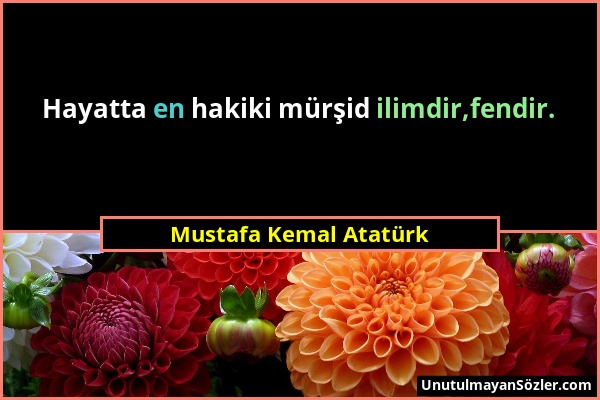 Mustafa Kemal Atatürk - Hayatta en hakiki mürşid ilimdir,fendir....