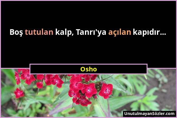 Osho - Boş tutulan kalp, Tanrı'ya açılan kapıdır......