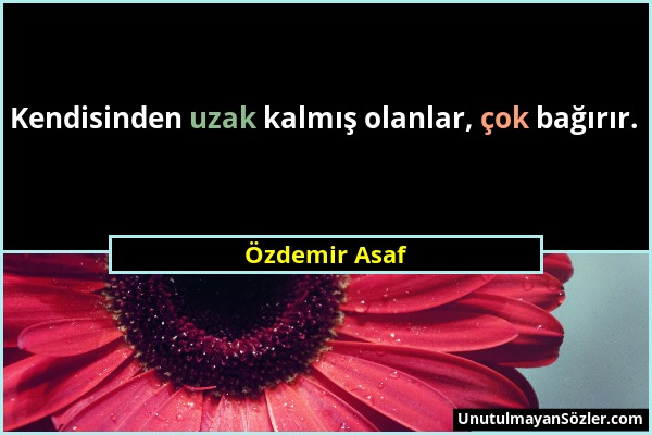 Özdemir Asaf - Kendisinden uzak kalmış olanlar, çok bağırır....