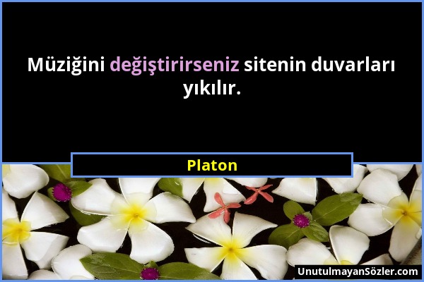 Platon - Müziğini değiştirirseniz sitenin duvarları yıkılır....