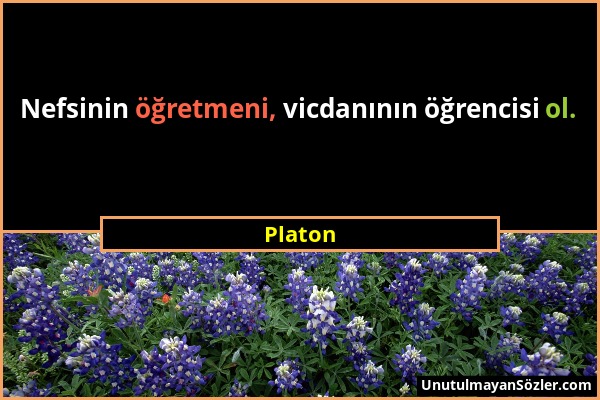 Platon - Nefsinin öğretmeni, vicdanının öğrencisi ol....