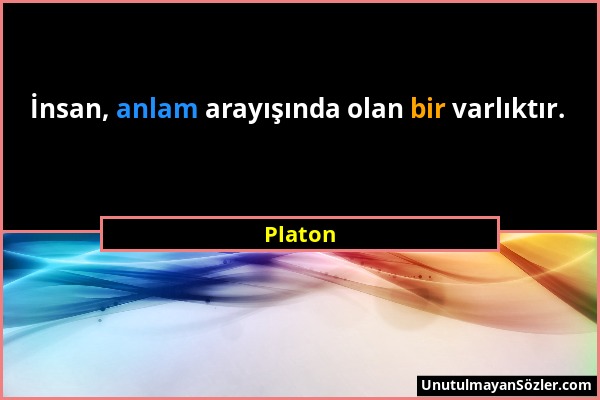 Platon - İnsan, anlam arayışında olan bir varlıktır....