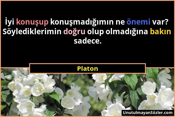 Platon - İyi konuşup konuşmadığımın ne önemi var? Söylediklerimin doğru olup olmadığına bakın sadece....