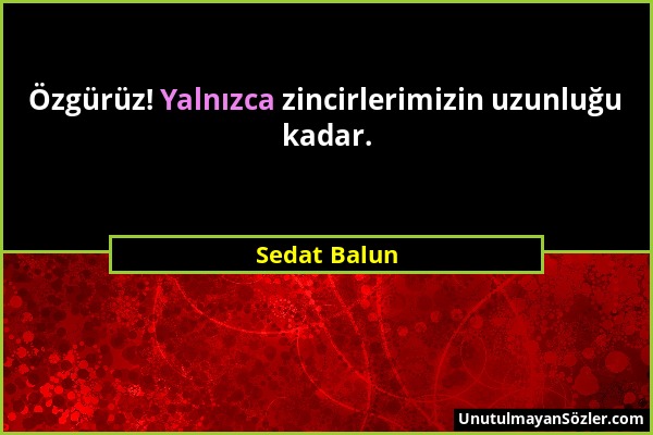 Sedat Balun - Özgürüz! Yalnızca zincirlerimizin uzunluğu kadar....