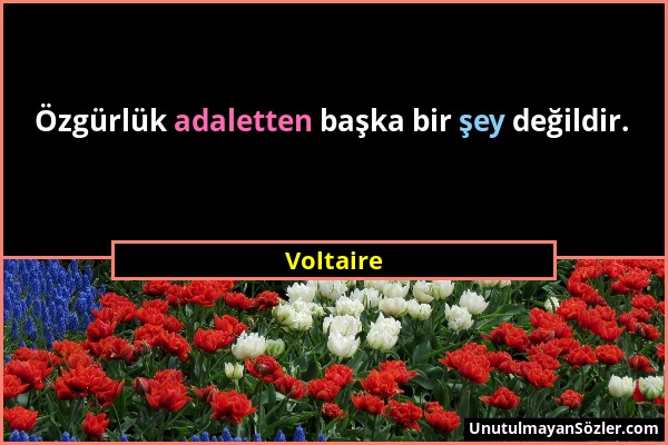 Voltaire - Özgürlük adaletten başka bir şey değildir....