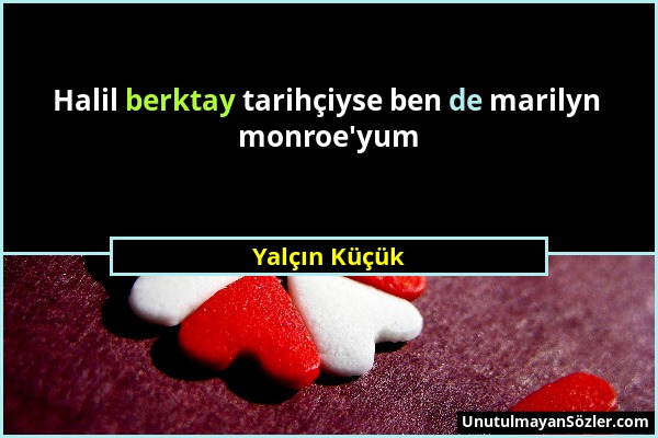 Yalçın Küçük - Halil berktay tarihçiyse ben de marilyn monroe'yum...