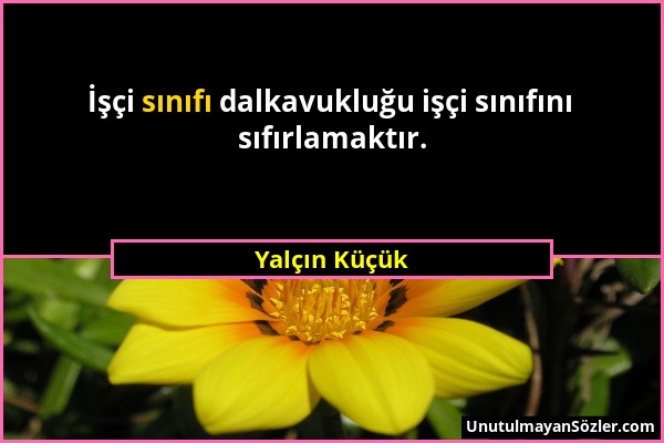 Yalçın Küçük - İşçi sınıfı dalkavukluğu işçi sınıfını sıfırlamaktır....